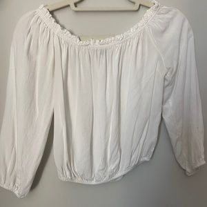 White Brandy Mellville flowy bubble top.